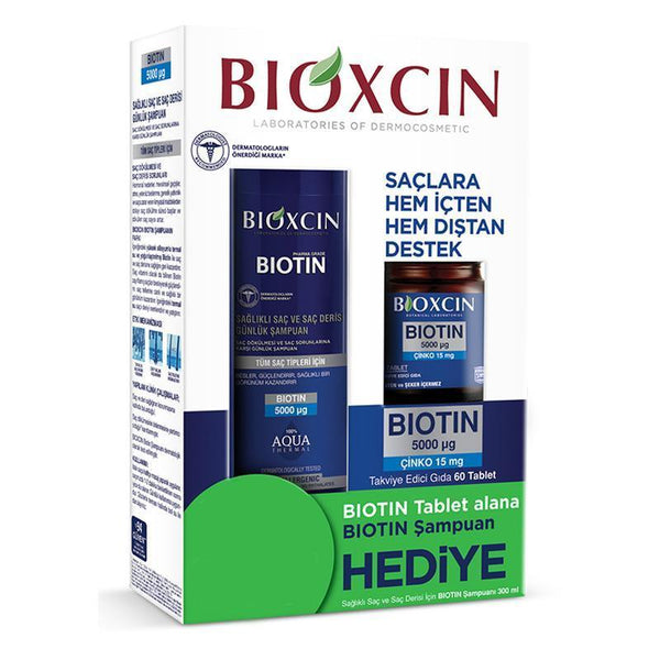 Bioxcin Biotin Tablet 5000 Mg Biotin Shampoo 300ml Gift - Lujain Beauty
