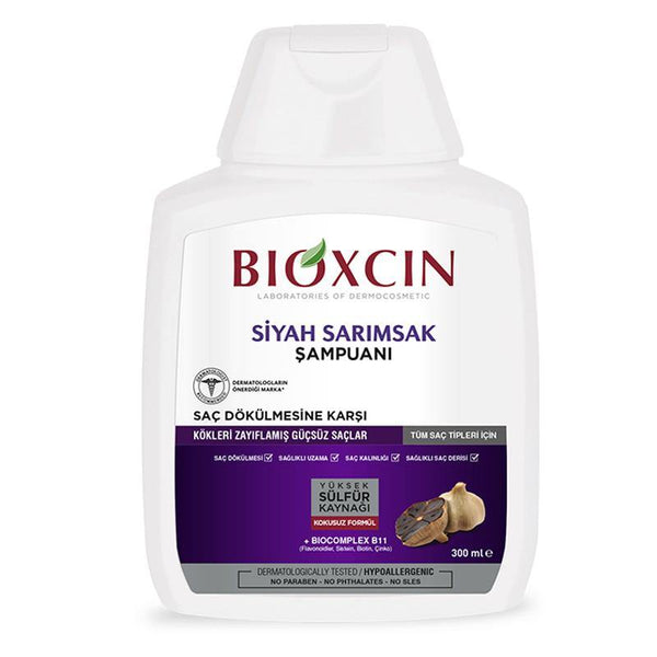 Bioxcin Black Garlic Shampoo 300 ml - Lujain Beauty