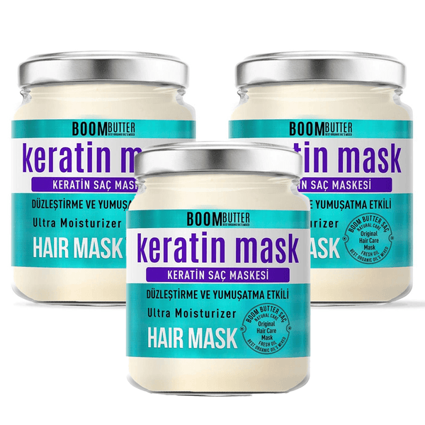 BOOM BUTTER Strengthening Repair Keratin Hair Mask 190 ML X3 - Lujain Beauty