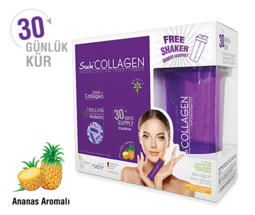 Collagen Powder Probiotic Pineapple Flavored 30 Shaset x 10 gr | Suda Collagen - Lujain Beauty