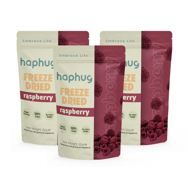 Freeze Dried Raspberries 20g x 3 Pack | Hap Hug