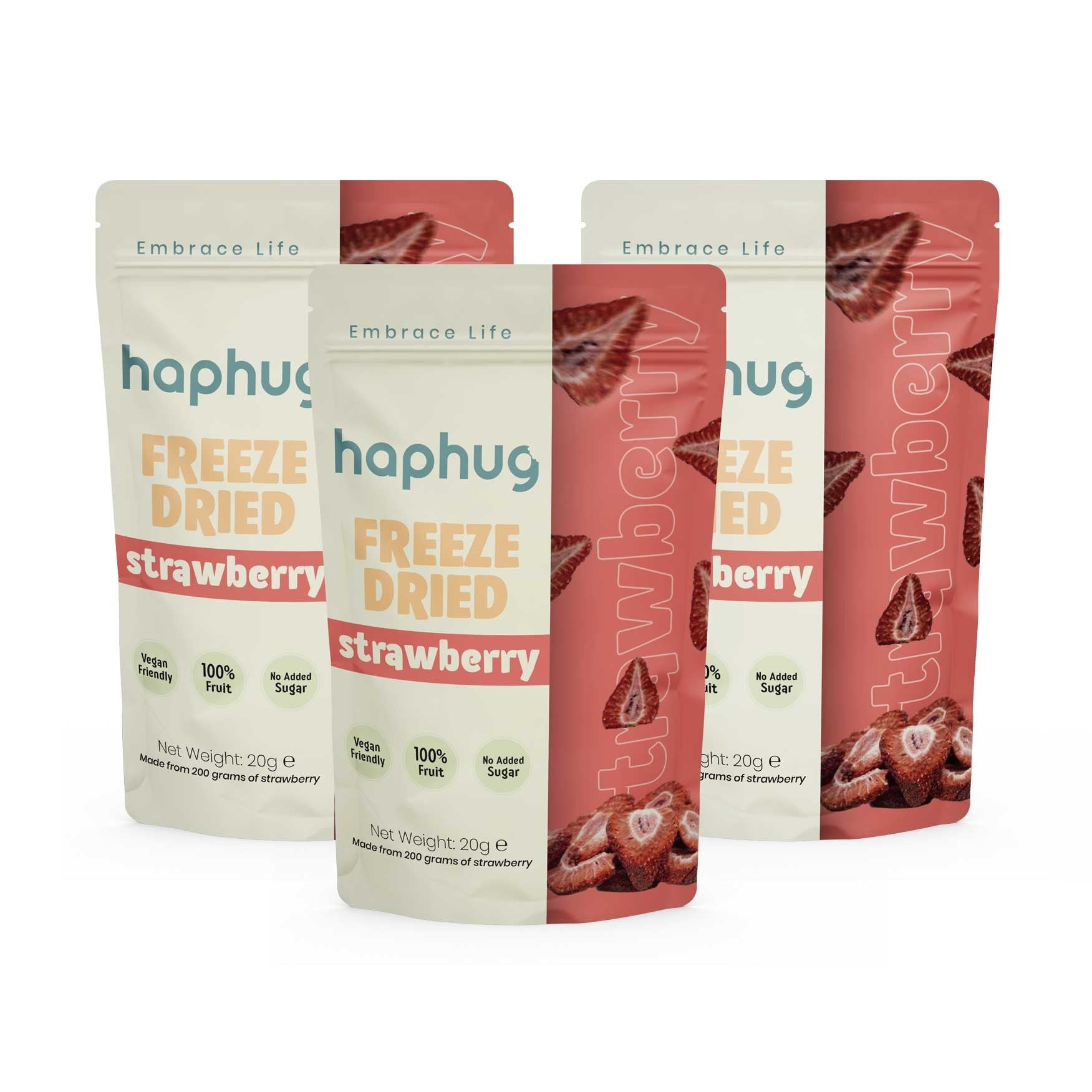 Freeze Dried Strawberries 20g x 3 Pack | Hap Hug