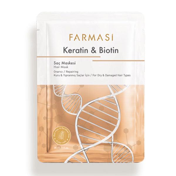 KERATIN & BIOTIN SACHET HAIR MASK 30 ML | FARMASI - Lujain Beauty