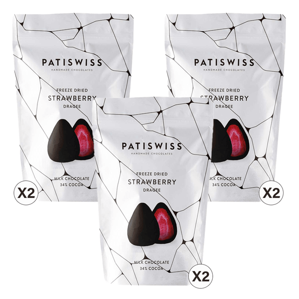 Milk Chocolate Covered Strawberry Dragee 80gr X 6 Pieces | Patiswiss - Lujain Beauty