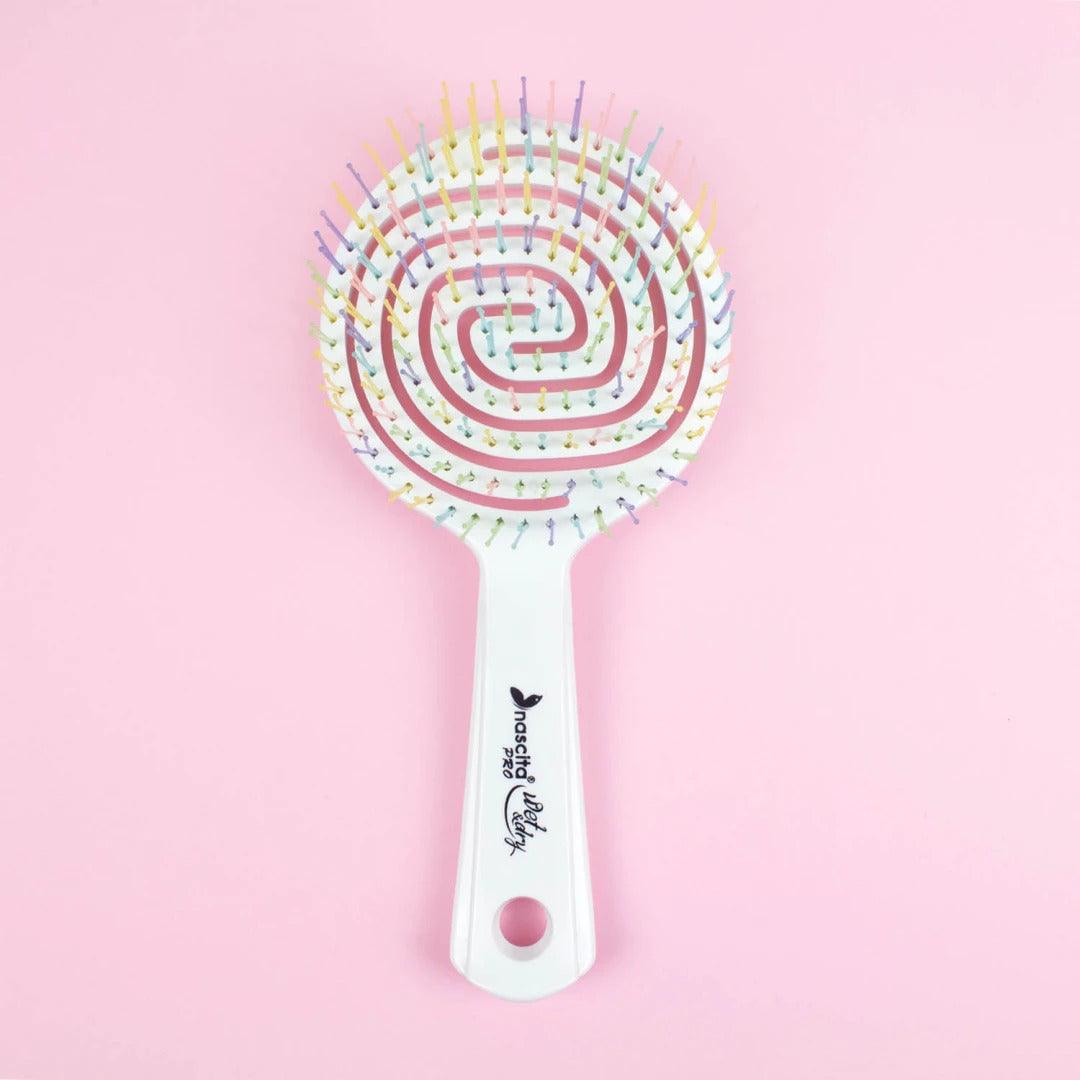Nascita Pro Three Dimensional Oval Hairbrush-05 White - Lujain Beauty