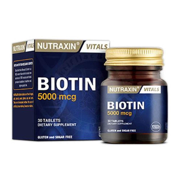 Nutraxin Vitals Biotin 5000 mcg 30 Tablets - Lujain Beauty