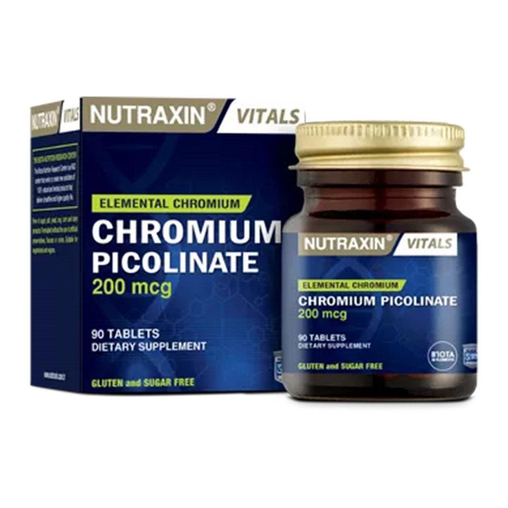 Nutraxin Vitals Chromium Picolinate 200 mcg - 90 Tablets - Lujain Beauty