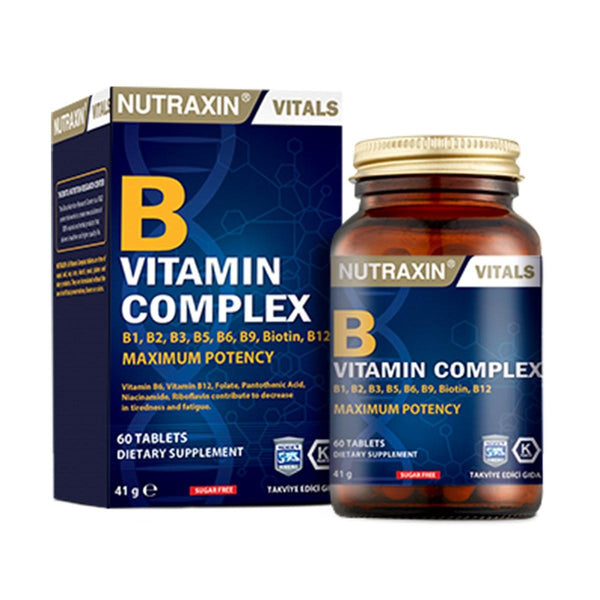 Nutraxin Vitamin B Complex - 60 Tablets - Lujain Beauty