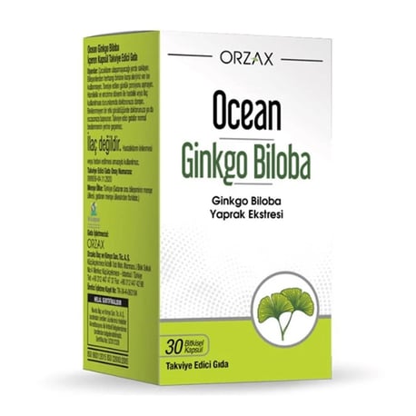 Ginkgo Biloba 30 Herbal Capsules 120 mg | Orzax Ocean