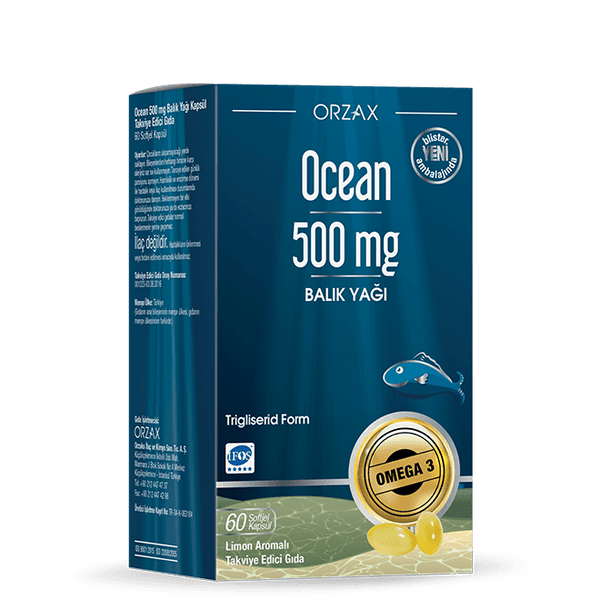 Orzax Ocean Fish Oil 500mg 60 Capsules - Lujain Beauty