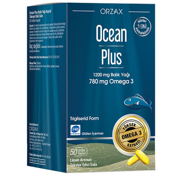 Orzax Ocean Plus Omega 3 1200 Mg 50 Soft gel Fish Oil - Lujain Beauty
