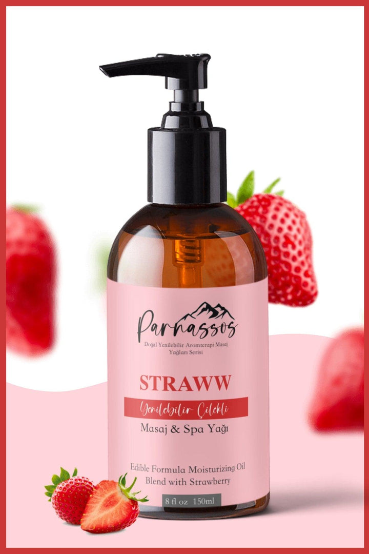 Parnassos Natural Strawberry Extract And White Aromatherapy Massage Oil 150 ml - Lujain Beauty