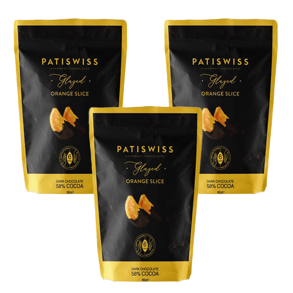 Patiswiss Glazed Dark Chocolate Orange Slice 80g X3 Pieces - Lujain Beauty