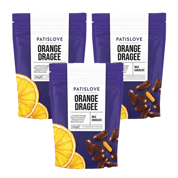 Patiswiss Patislove Milk Chocolate Orange Dragee 100 g X3 Pieces - Lujain Beauty