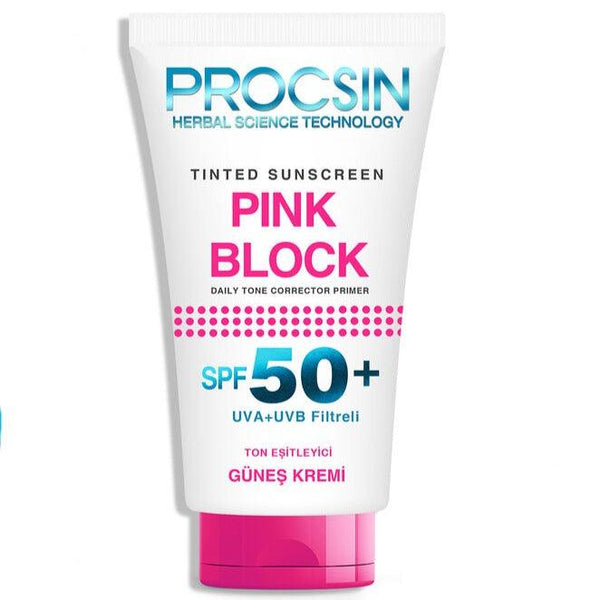 PROCSIN Pink Block Illuminating SPF50+ Sun Cream 50 ML - Lujain Beauty