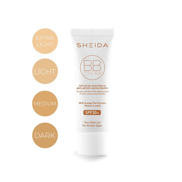 Sheida BB Cream With Orange Peel Extract & Vitamin C And E - 50ml Medium SPF 30+ - Lujain Beauty