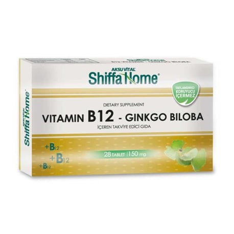 Shiffa Home Vitamin B12-Ginkgo Biloba 150 mg 28 Tablets