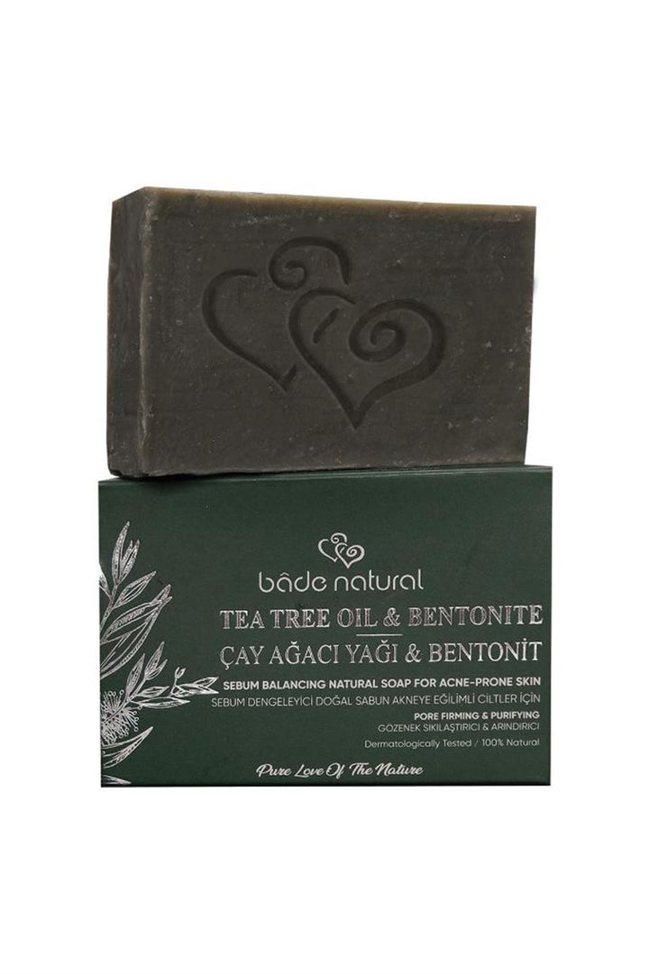 Soap with Tea Tree Oil and Bentonite 100 gr | Bade Natural - Lujain Beauty