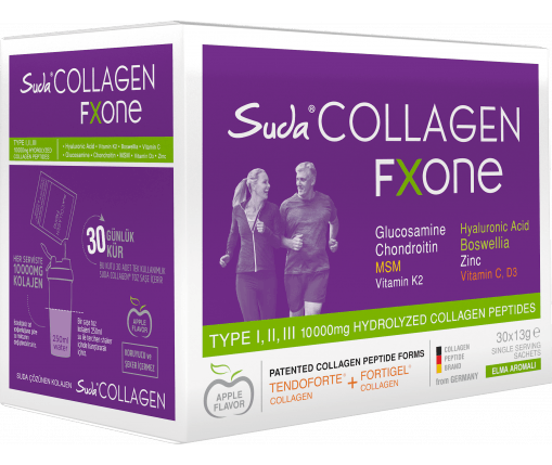 Suda Collagen Fxone Supplement Food Apple Flavored 30 x 13 gr Powder Sachet Collagen Supplement - Lujain Beauty