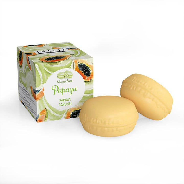 Thalia Papaya Macaron Solid Soap - 100 gr - Lujain Beauty