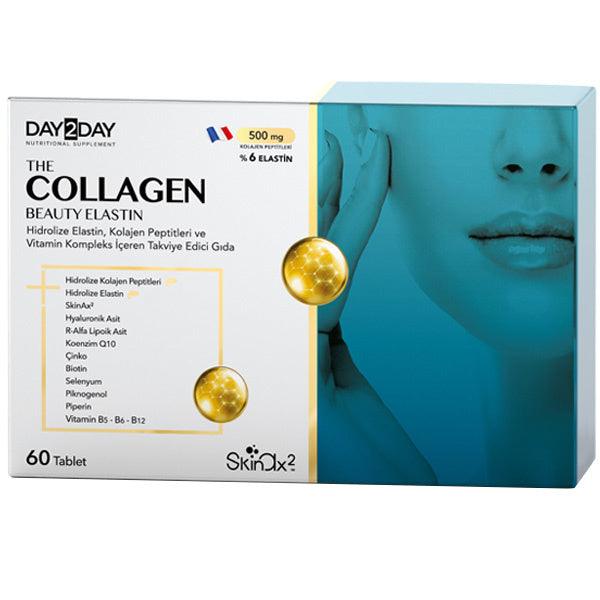 The Collagen Beauty Elastin 500 mg 60 Tablet | Day2Day - Lujain Beauty
