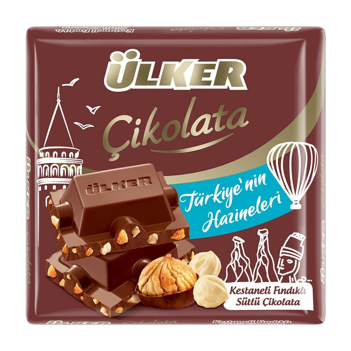 Ülker Milk Chocolate with Hazelnut and Chestnut 60 G - Lujain Beauty