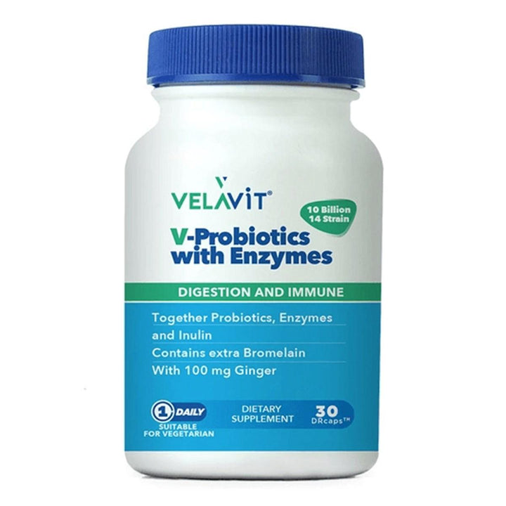 Velavit V Probiotics with Enzymes 30 Capsules - Lujain Beauty