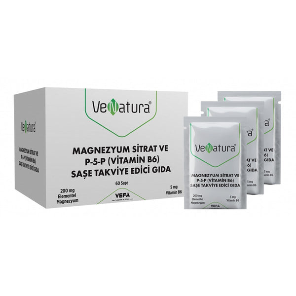 VeNatura Magnezyum Sitrat ve P-5-P (Vitamin B6) Saşe 60 Saşe