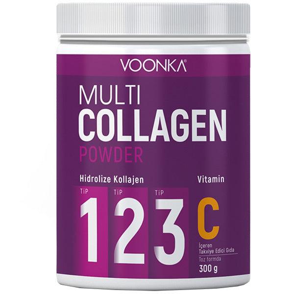 Voonka Multi Collagen Powder 300 gr Collagen Supplement Containing Vitamin C - Lujain Beauty