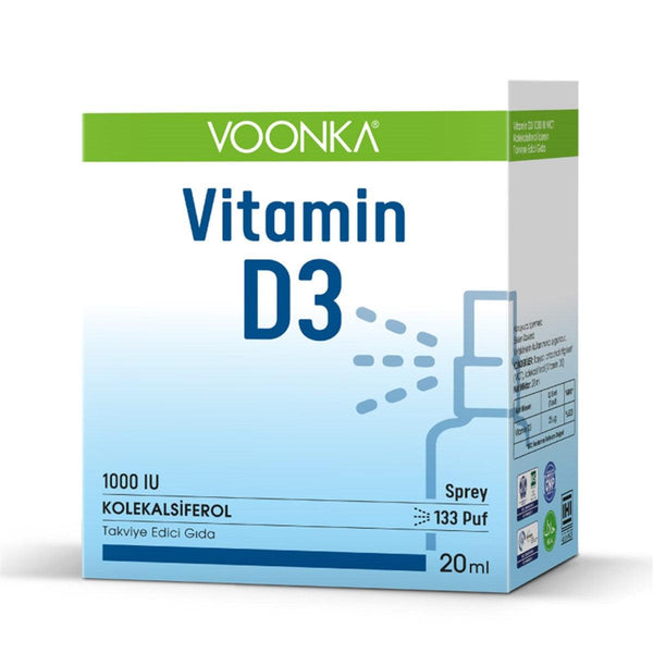 Voonka Vitamin D3 1000 IU Spray 20 mL - Lujain Beauty
