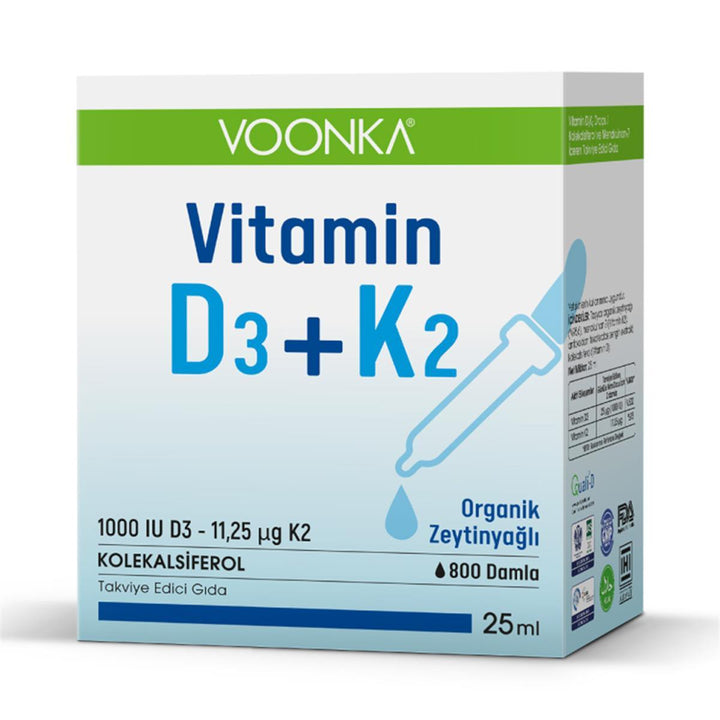 Voonka Vitamin D3 + K2, 25 mL Drops - Lujain Beauty