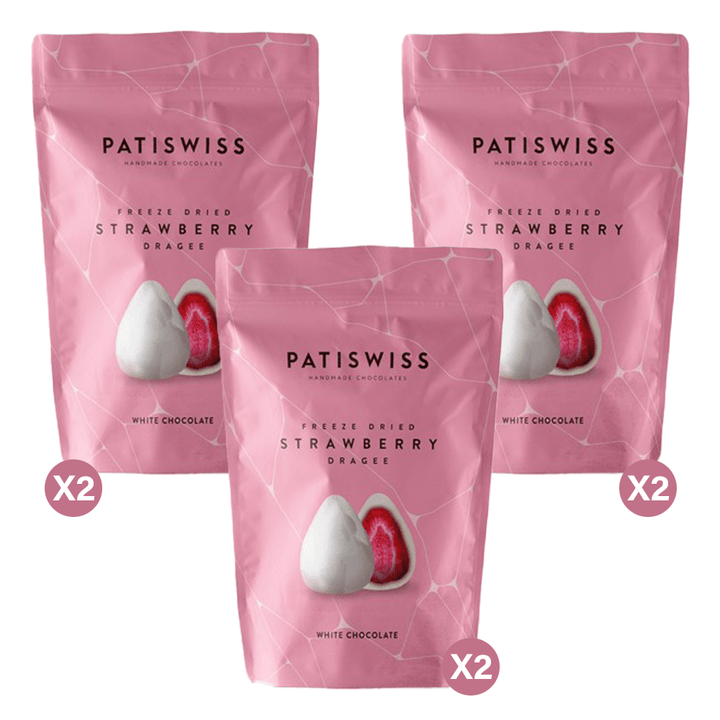 White Chocolate Covered Strawberry Dragee 80gr X 6 Pieces | Patiswiss - Lujain Beauty