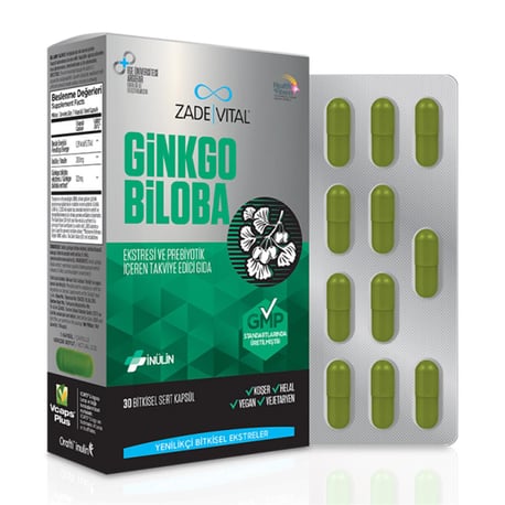 Ginkgo Biloba 30 Herbal Hard Capsules 120 mg | Zade Vital