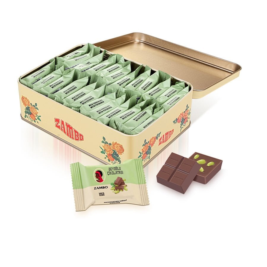 Zambo Nostalgic Tin Pistachio Chocolate 480g – Lujain Beauty