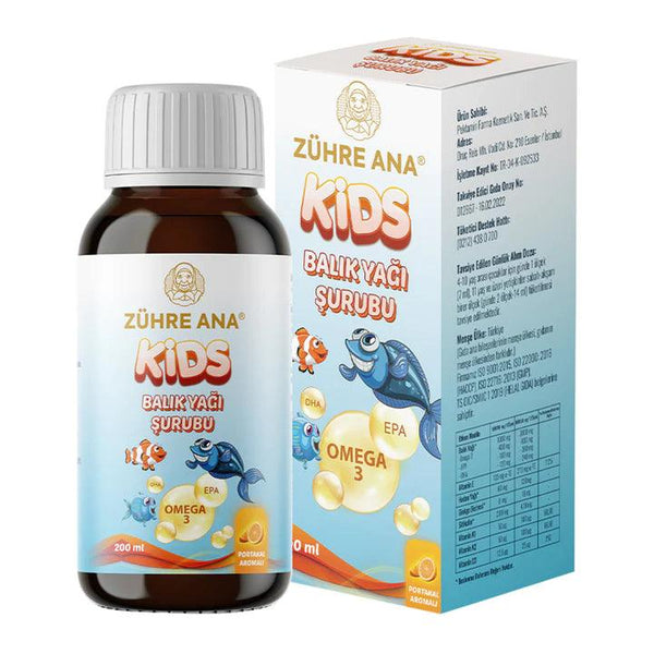 Zühre Ana Kids Omega 3 Orange Fish Oil Syrup - Lujain Beauty